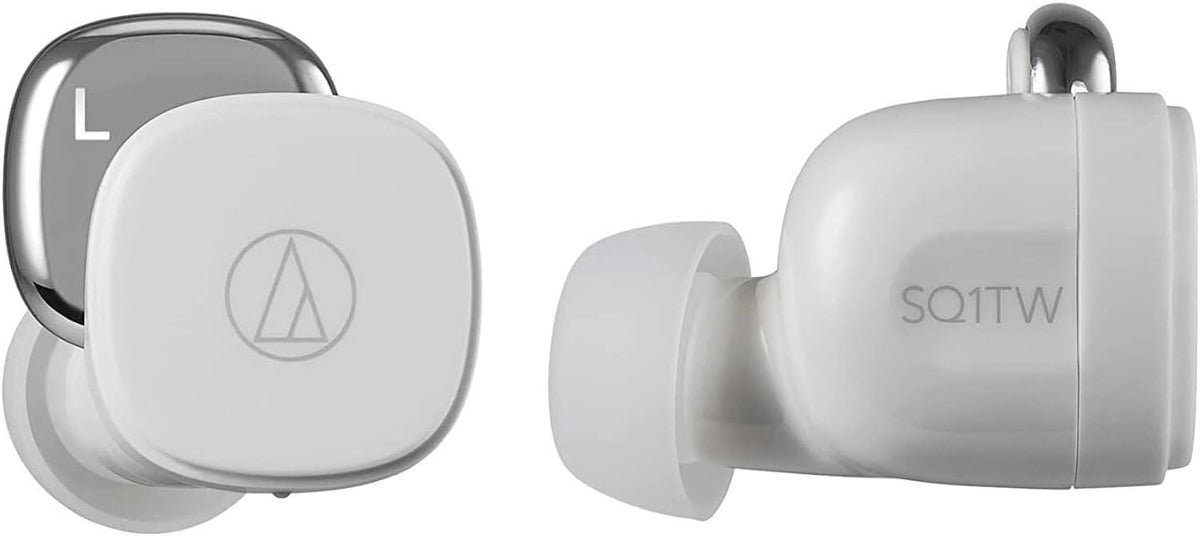 Audio-Technica ATH-SQ1TWWH Auriculares intrauditivos inalámbricos, color blanco