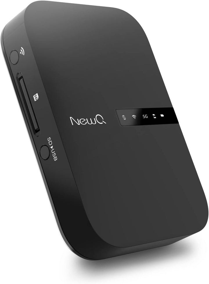 NEWQ Filehub AC750 Router de viaje: lector de tarjetas SD de disco...