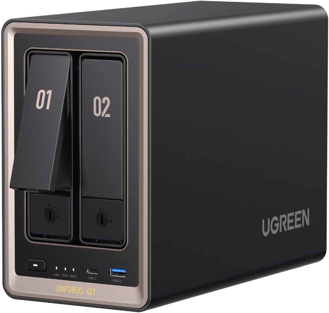 UGREEN NAS DXP2800 GT Almacenamiento de red de escritorio de 2 bahí...