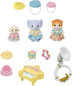 Sylvanian Families 5817 - Juego de figuras de concierto para bebé, juego con figura de animal, figuras aterciopeladas de animales, conejo, gato, elefante, juguete para niños de 3 años en adelante