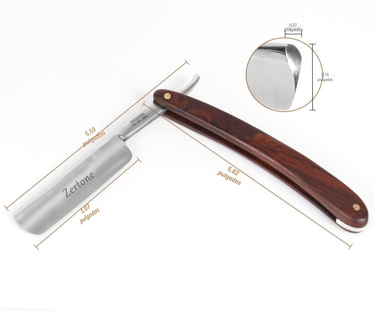 Zertone Kit de maquinillas de afeitar rectas para hombres con punzó...