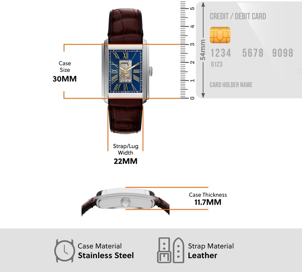 Fossil Reloj Carraway con esfera azul para hombre - ME3273