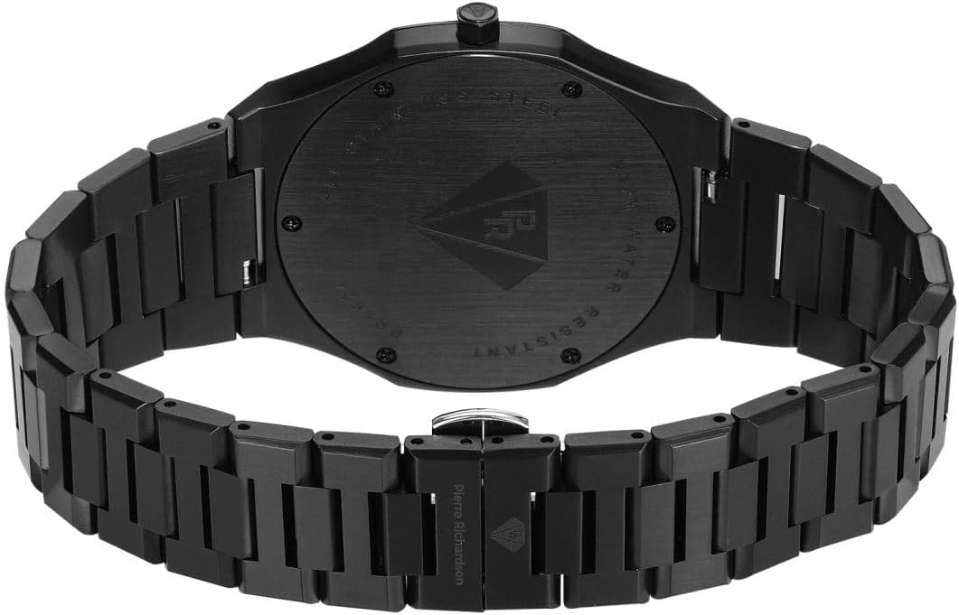 PIERRE RICHARDSON PR5428 Reloj de lujo para hombre – Movimiento de cuarzo japonés, acero inoxidable, 41mm, 5ATM resistente al agua, cristal de zafiro resistente a los arañazos – Reloj de vestir