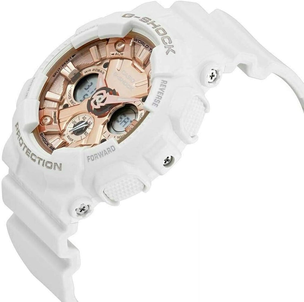 Casio GMS-S120MF-7A2CR G Shock Reloj de cuarzo blanco con pantalla analógica-digital para mujer