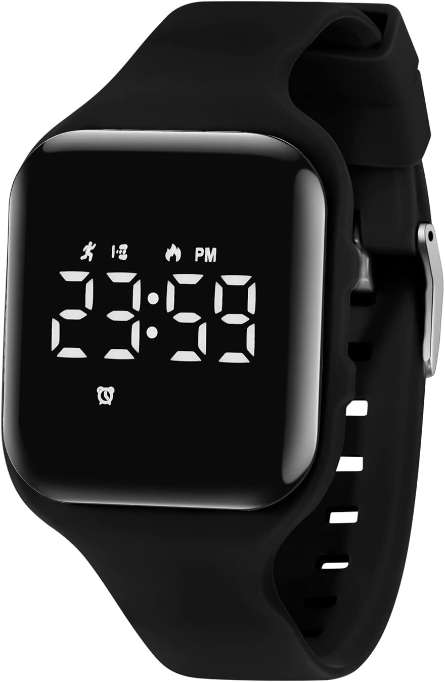 Relojes para niños y niñas, reloj deportivo digital con contador de pasos, podómetro, alarma de vibración, sin aplicación, impermeable, rastreador de fitness, reloj para niños, niñas, adolescentes