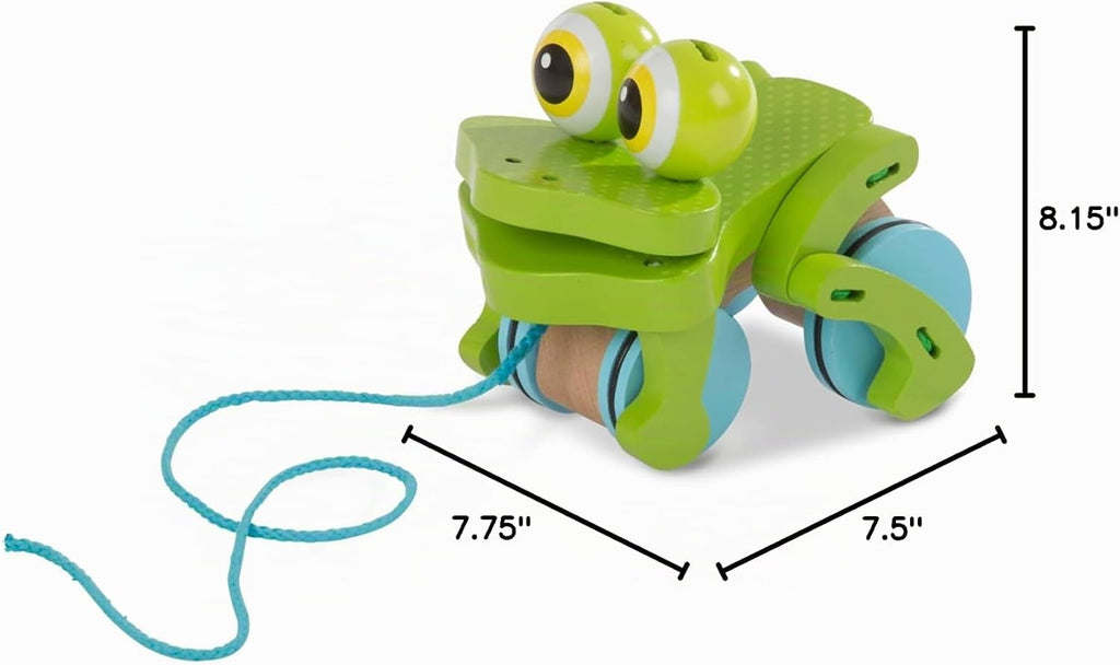 Melissa & Doug First Play - Juguete de madera Rana traviesa para jalar