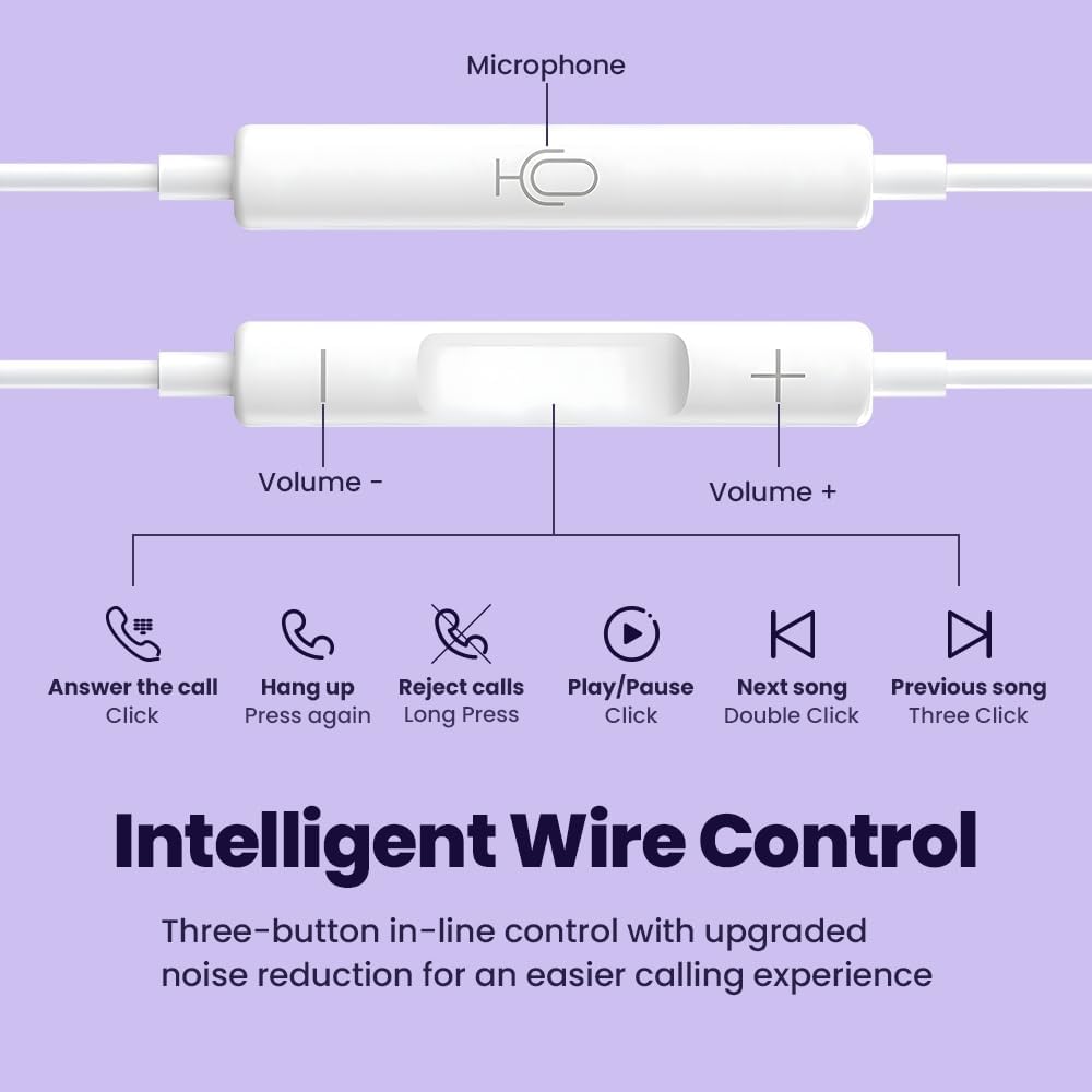 Paquete de 2 auriculares con cable USB C micrófono llamada