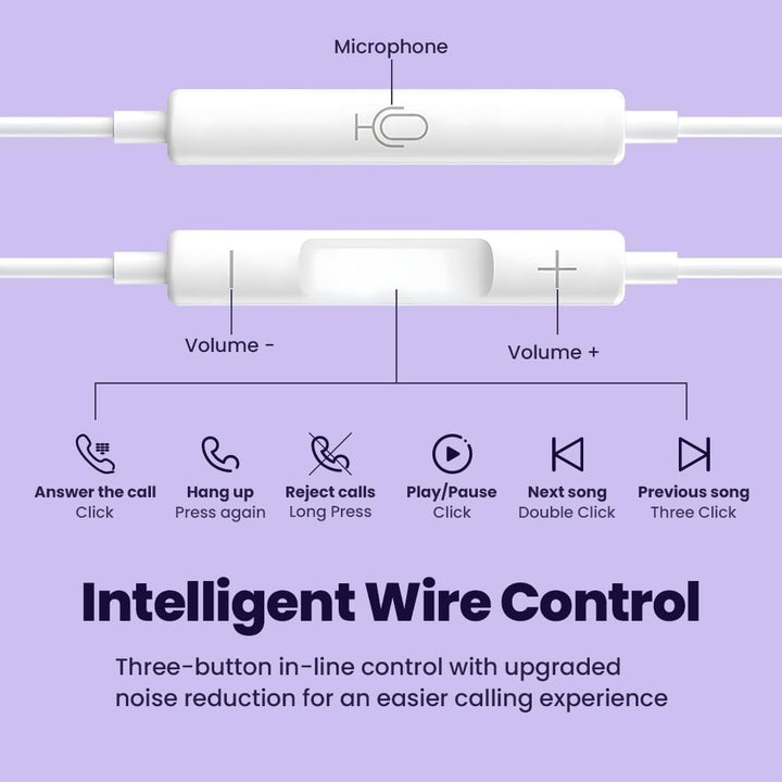 Paquete de 2 auriculares con cable USB C micrófono llamada