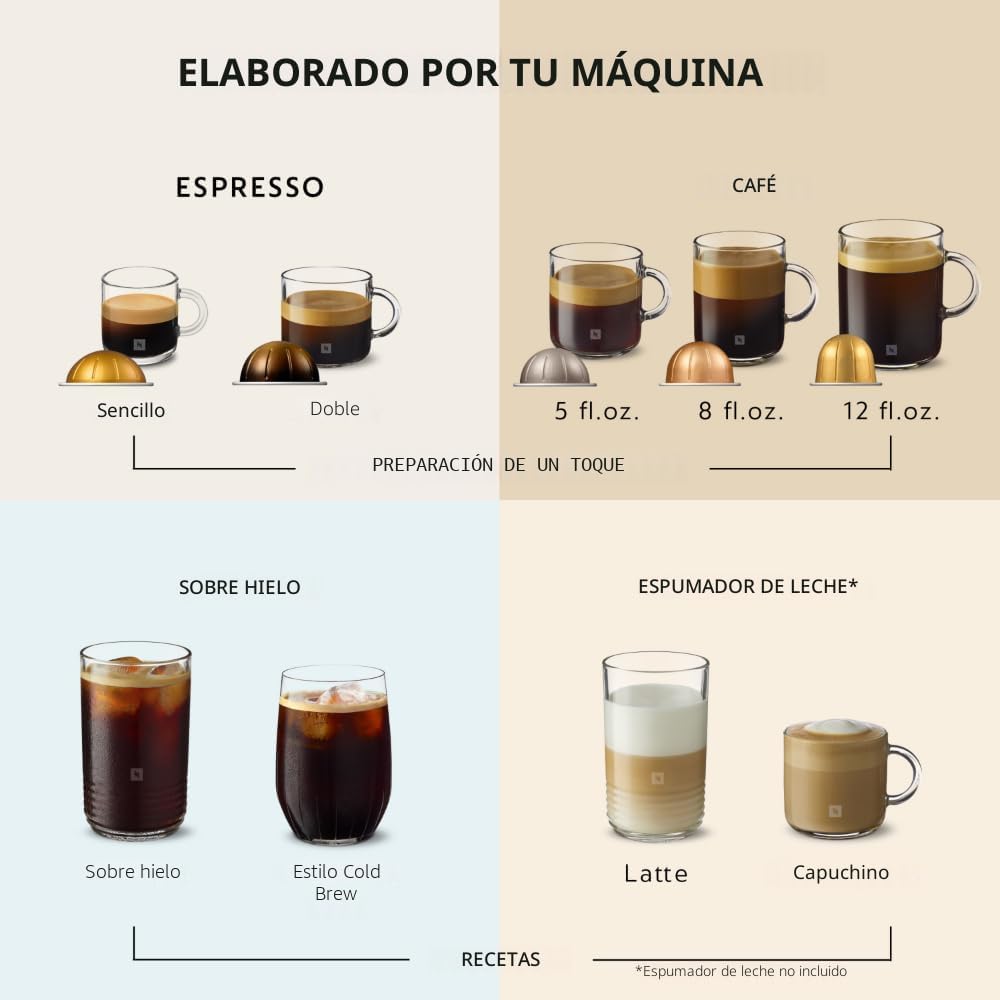 Nespresso Vertuo Pop+ - Máquina de café y espresso de De'Longhi, color negro regaliz