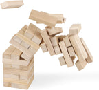 Giant Tumble Tower Game, Large Tumbling Tower Stacking a Over 4 FT 54pcs Wooden Jumbo Blocks para Outside Yard Games con Carry Case Timber Stacking Game Night Toy Gift para Kids Adults Family