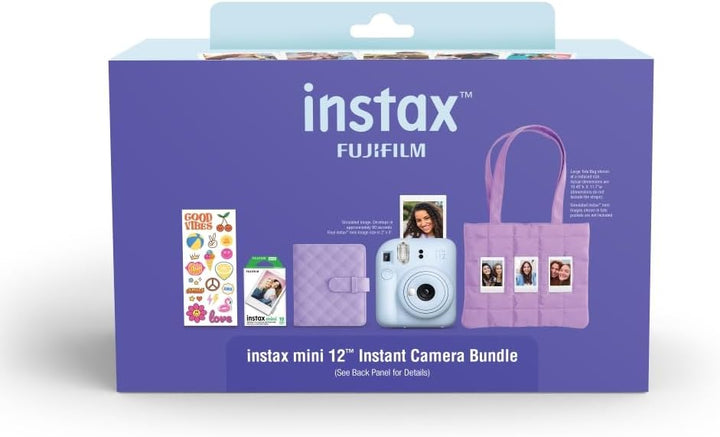 FUJIFILM INSTAX Mini 12 Holiday Bundle 2025 | Azul pastel con pelíc...
