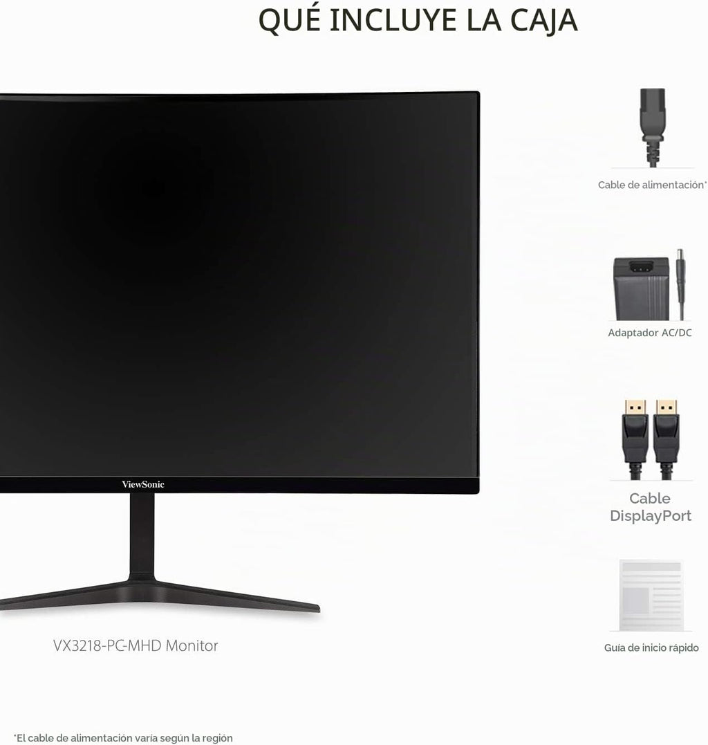 ViewSonic VX3218-PC-MHD Monitor curvo para juegos de 32 pulgadas 10...