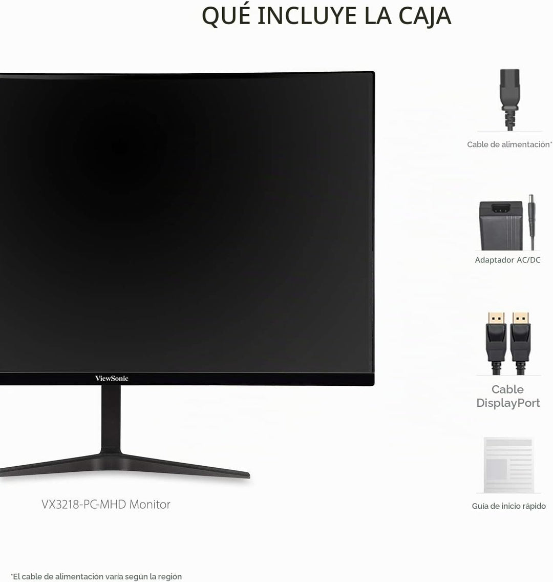 ViewSonic VX3218-PC-MHD Monitor curvo para juegos de 32 pulgadas 10...