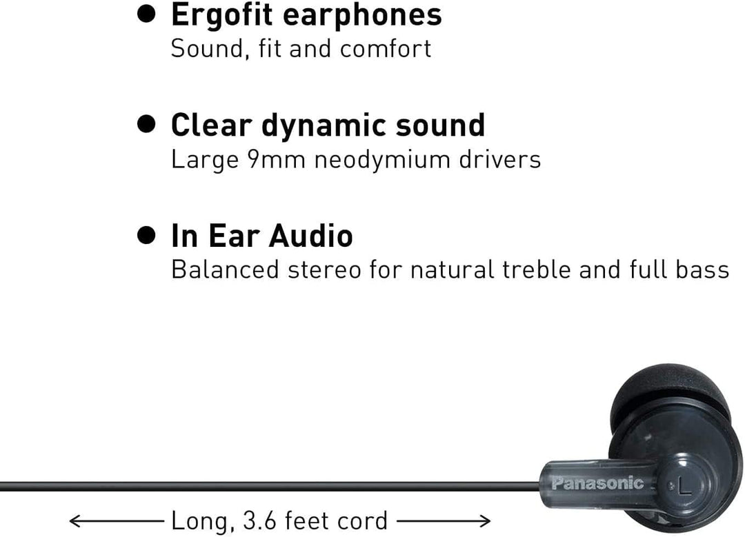 Panasonic ErgoFit - Auriculares con cable, auriculares con cable Ja...