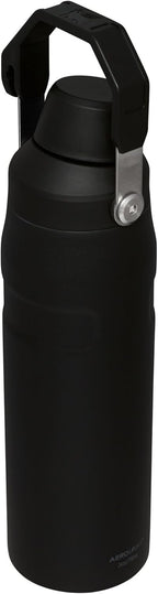 Stanley IceFlow - Botella de agua de flujo rápido de 24 onzas, tapa de boquilla en ángulo, ligera y a prueba de fugas para viajes y deportes, acero inoxidable aislado, sin BPA, color negro