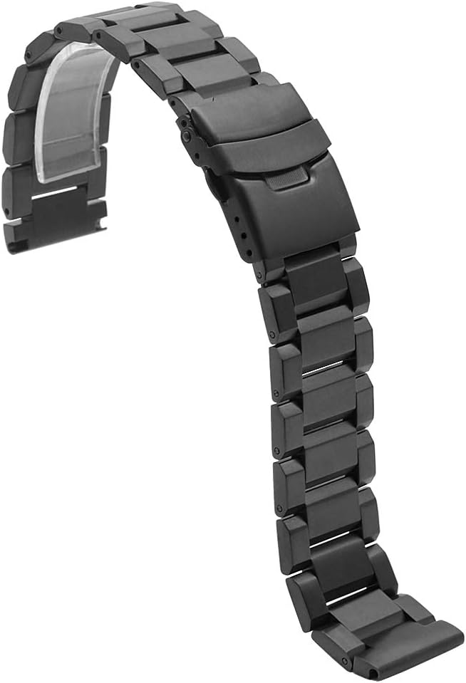 Juntan Correa de reloj clásica de acero inoxidable de 0.709 in, 0.787 in, 0.827 in, 0.866 in, 0.945 in, 1.024 in, plateado, negro, gris, azul, dorado, correa de reloj de metal cepillado para mujeres y