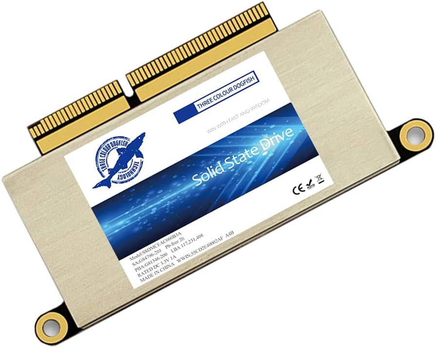 Dogfish 512GB SSD para MacBook PCIe Gen3x4 M.2 NVMe, unidad interna de estado sólido actualización para MacBook Pro A1708 (2016-2017)