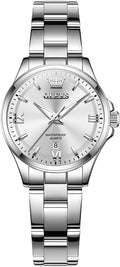 OLEVS Reloj para Mujer Lujo Acero Inoxidable Pulsera Pequeña para Vestir, a Prueba de Agua, Analógico