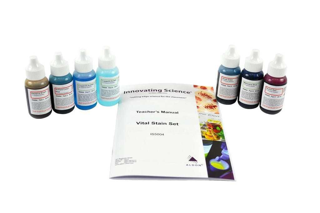 AmScope SK-6 Kit de manchas Vital, juego de 7 botellas, 6 manchas