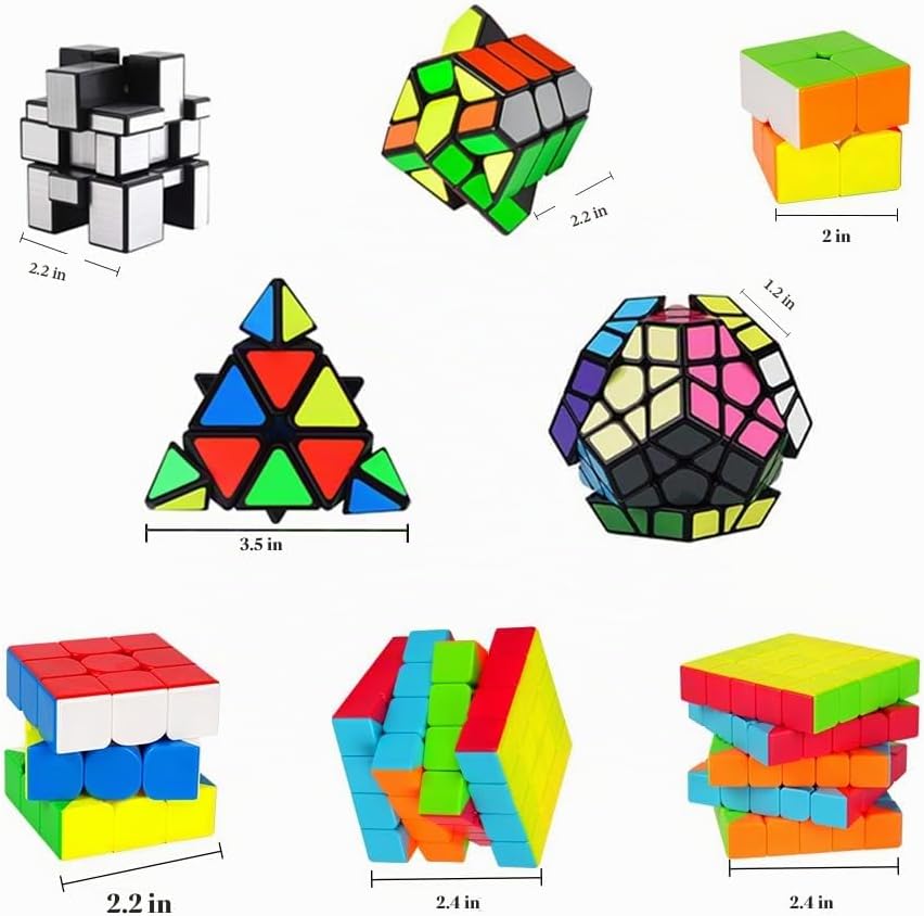 Speed Cubes - Paquete de 8 cubos de rompecabezas mágicos para niños y