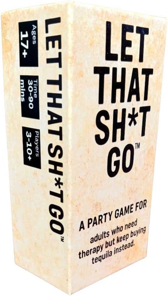 Let that Sh*t Go - El juego de fiesta para adultos emocionalmente desquiciados | Asa a tus amigos | 400 cartas | A partir de 17 años | 3 a 10 jugadores | Divertido juego de cartas para adultos