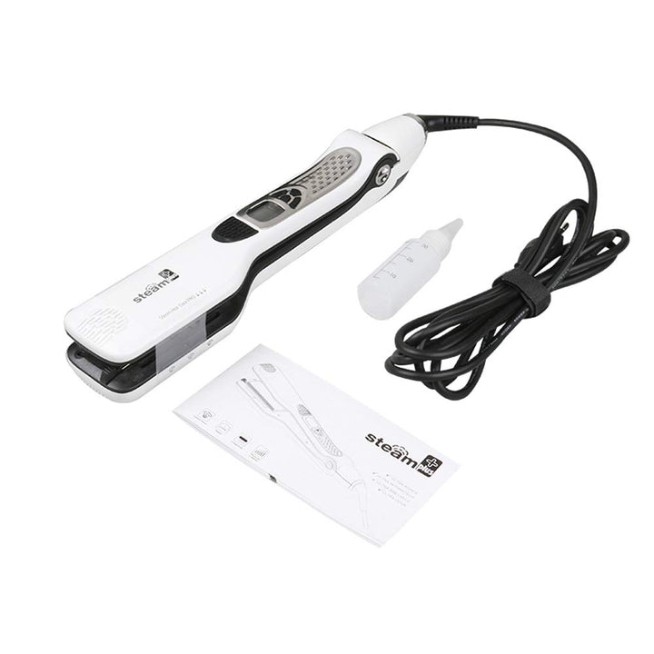 Plancha de pelo profesional a vapor, cepillo eléctrico de vapor ráp...
