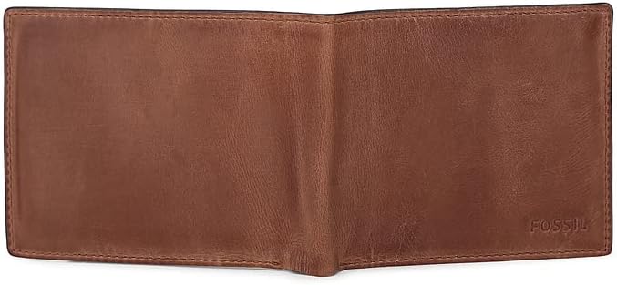 Fossil Men's Derrick Leather RFID-Blocking Bifold with Coin Poc...