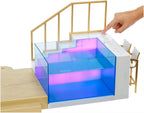 Rainbow High Juego de cambio de color: 7 en 1 piscina cambiadora multicolor iluminada, paraguas ajustable y accesorios de piscina. Se adapta a 7 muñecas de moda, regalo de juguete para niños de 6, 7, 8 + a 12 años