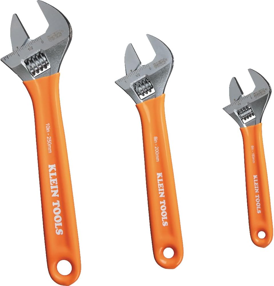 KLEIN TOOLS D5073 Juego de llaves ajustables de capacidad extra de 3 piezas