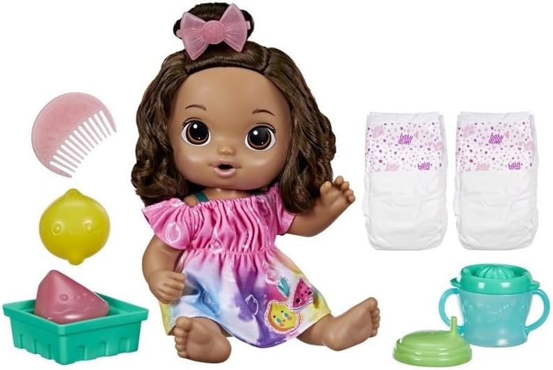 Baby Alive Muñeca Fruity Sips, Limón, Juguetes para niñas de 3 años...