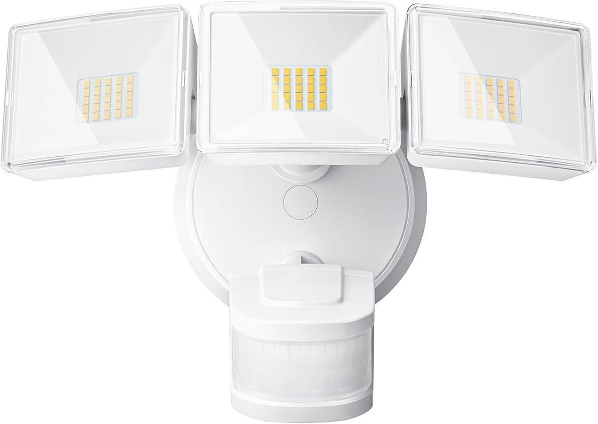 OREiN Luces de inundación de 4500 lm/30 W para exteriores, sensor de movimiento de 240°/40 pies, luces para exteriores, modo de atardecer a amanecer/automático/prueba