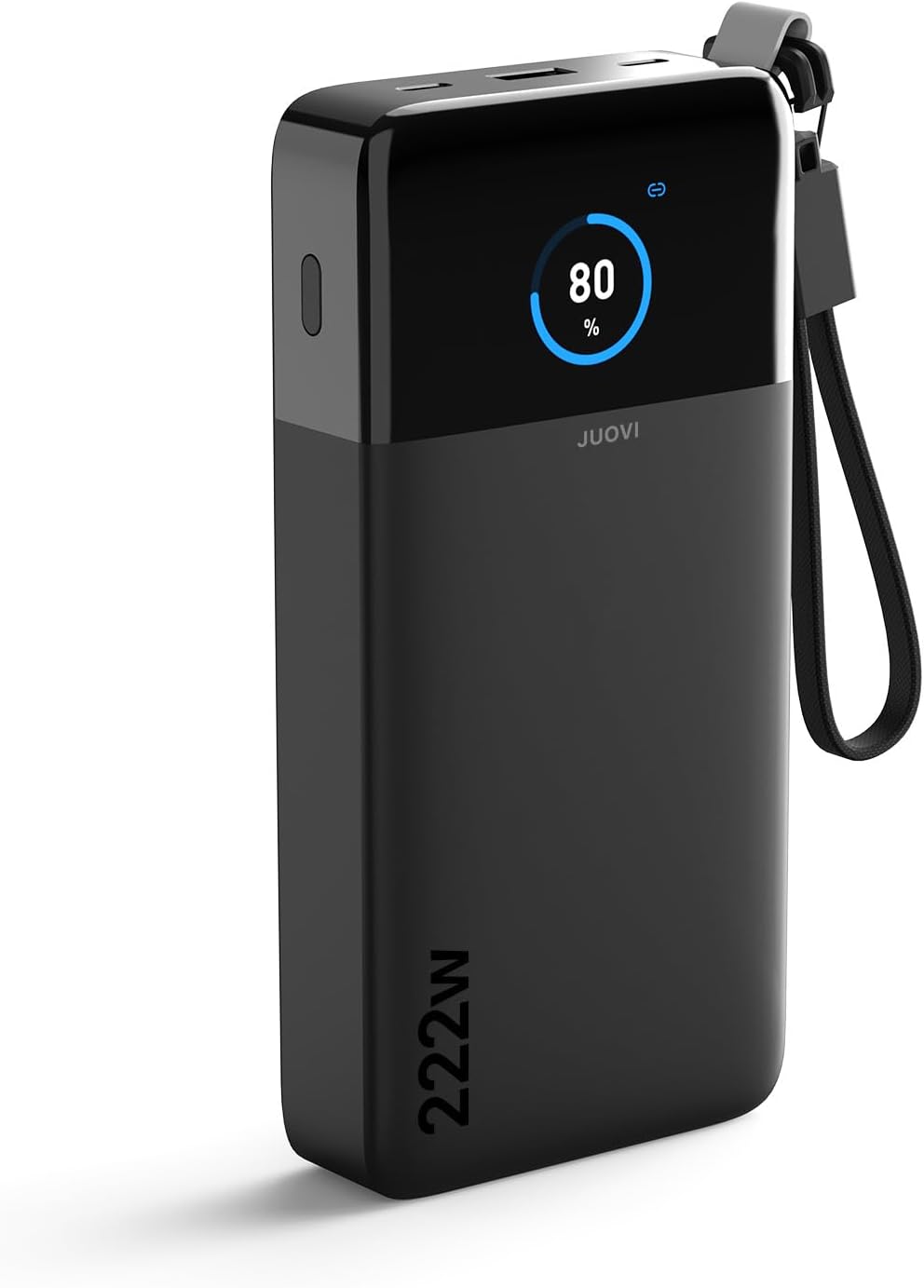 JUOVI Cargador portátil de 222 W, cargador portátil de 25000 mAh con cable USB-C, 222W, Negro