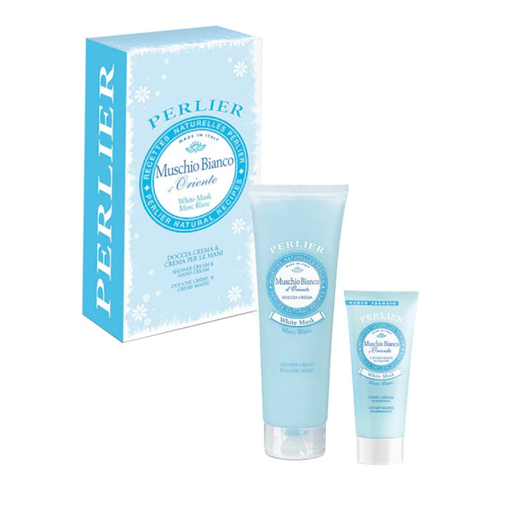 Perlier Set de regalo de crema de manos y ducha de almizcle blanco,...