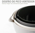 Juego de 4 cuencos clásicos para mezclar, plástico sin BPA