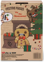 ZURU Fuggler Festive Fuggs Peluche Suave de 9 pulgadas, Juguete de Animal de Peluche de Monstruo Feo con Dientes Similares a los Humanos, Tema Navideño Multicolor (Pan de Jengibre)