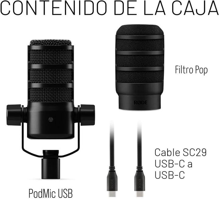 RØDE PodMic USB - Micrófono dinámico versátil de broadcast con cone...
