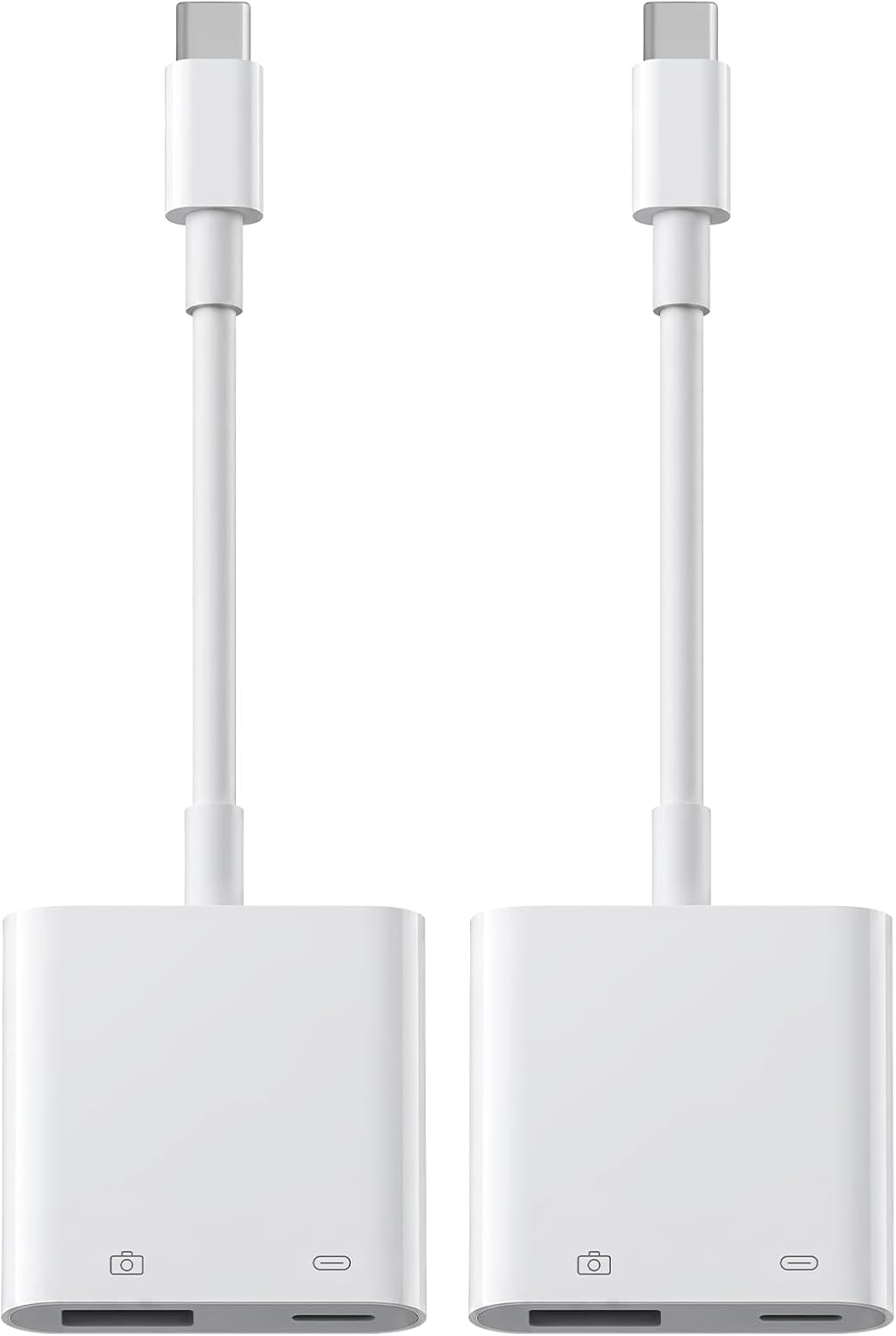 Adaptador de cámara USB C, divisor de carga PD 2 en 1 para iPhone