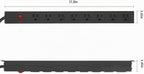 Cable de extensión largo de alta resistencia, 8 tomacorrientes, 14 AWG, negro, 6 pies, 1