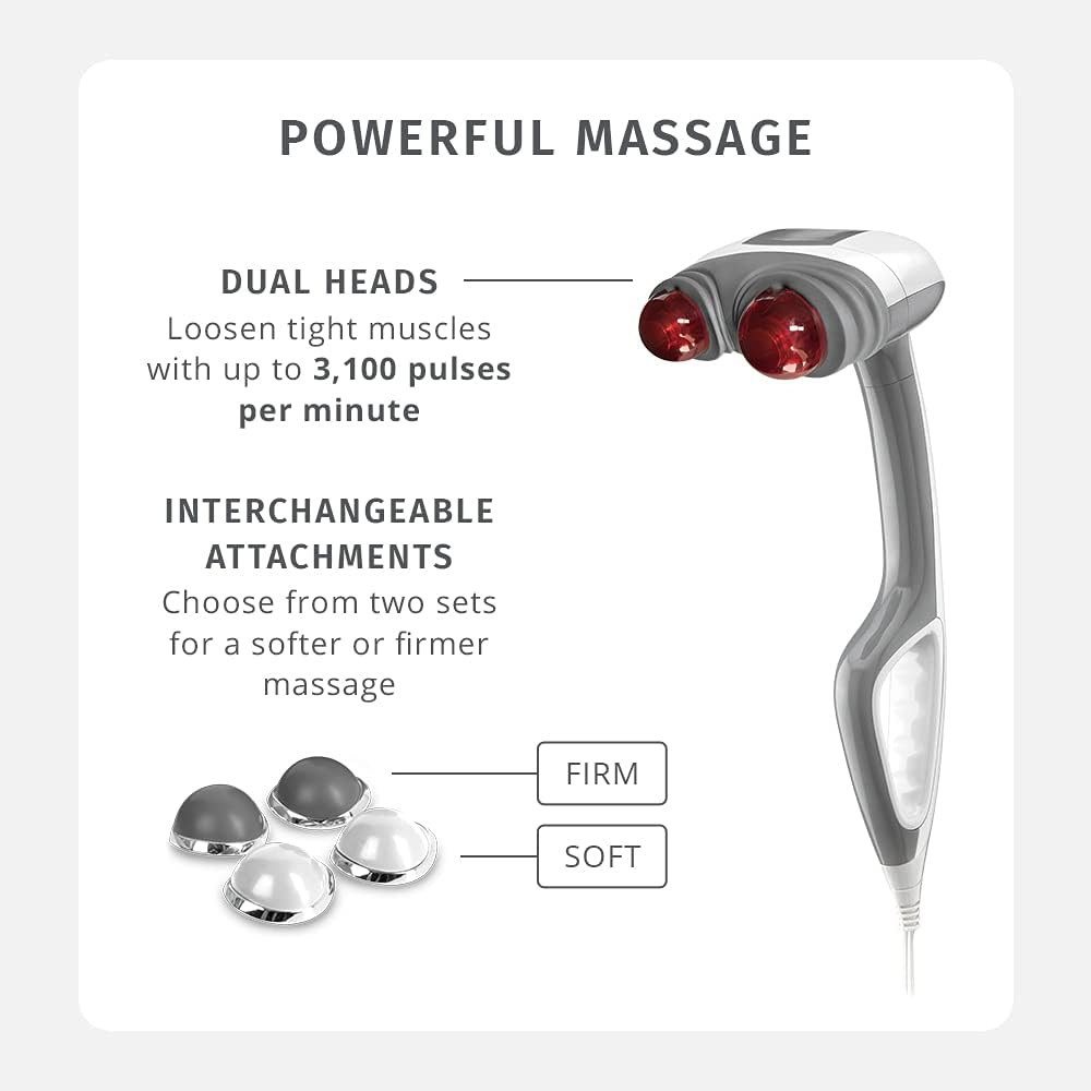 Homedics Masajeador de espalda calentado automático de percusión corporal