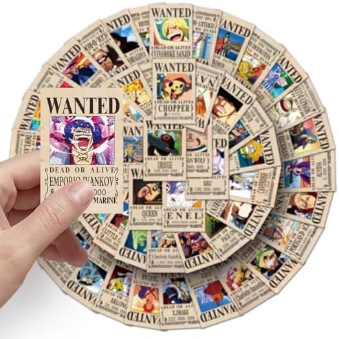 100 piezas de pegatinas de póster buscado de One Piece