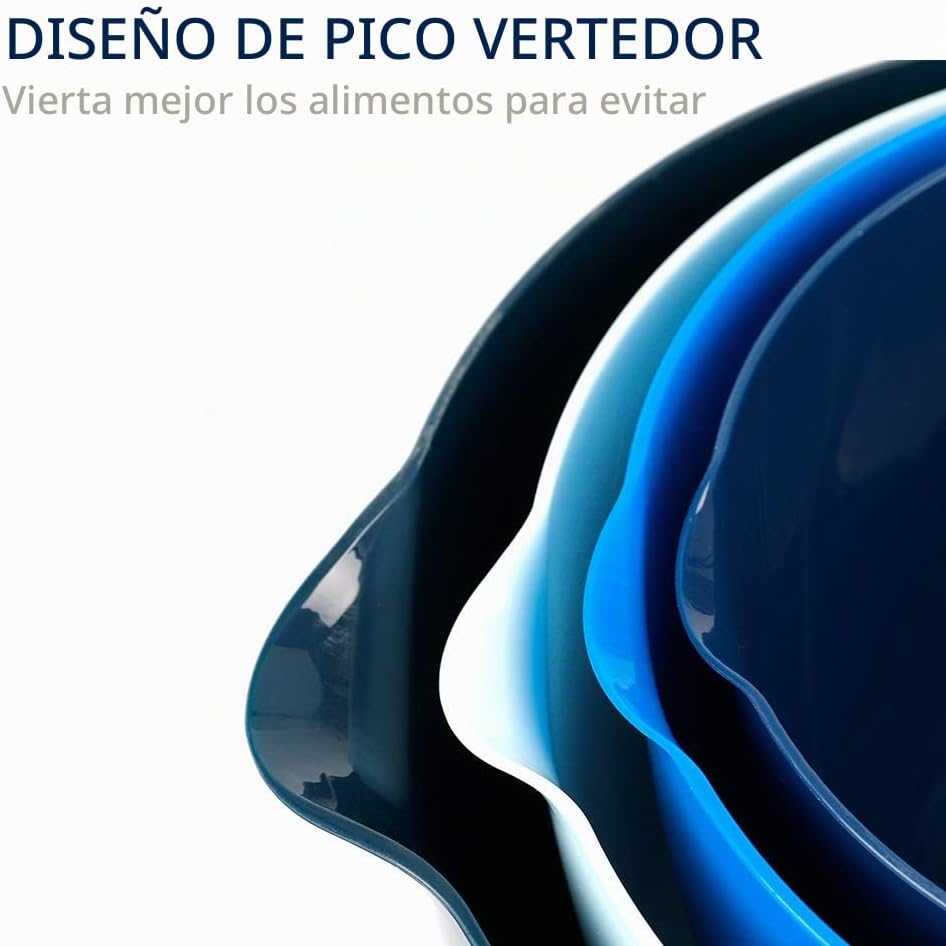 Juego de 4 cuencos clásicos para mezclar, plástico sin BPA, aptos
