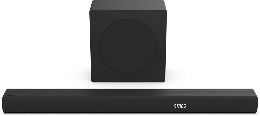 Hisense AX3100Q Barra de sonido de 3.1 canales con subwoofer inalámbrico, Dolby Atmos, DTS:X, canal central, control de aplicación y control remoto, Bluetooth 5.3, listo para Roku TV, 7 modos de ecualización
