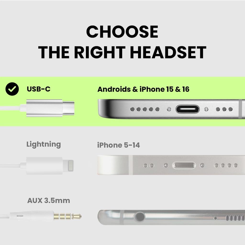 Avantree C171 - Auriculares con cable USB-C, micrófono y controles...