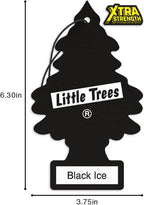 LITTLE TREES Ambientador de coche | Xtra Strength proporciona aroma de larga duración para el automóvil o el hogar | Impulso extra de fragancia | Hielo negro, 24 ambientadores