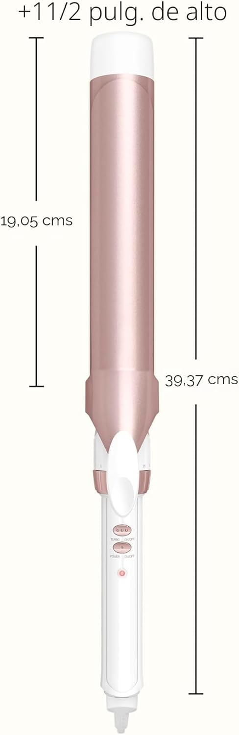 Conair Rizador de cerámica doble de 1 ½ pulgadas de largo, barril d...