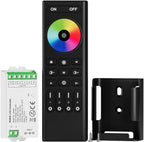 BTF-LIGHTING 5050SMD FCOB COB RGBW RF Remote RC03RFB & C04RF Tuya Controlador de Kit de 4 Zonas RF 2.4GHz Control Remoto Inalámbrico de Grupo PWM(+ R G B W) Tira de LED de 5 pines DC5V DC12V DC24V
