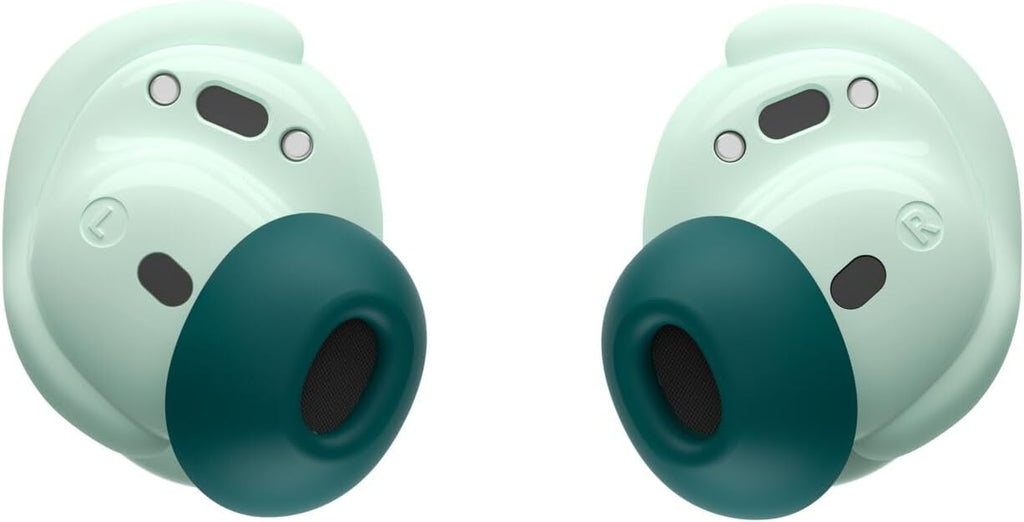 Bose QuietComfort - Auriculares Bluetooth inalámbricos con cancelación activa de ruido y micrófono, carga USB-C, clasificación IPX4, hasta 8.5 horas de tiempo de reproducción, color menta Dewdrop