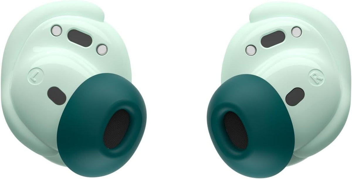 Bose QuietComfort - Auriculares Bluetooth inalámbricos con cancelación activa de ruido y micrófono, carga USB-C, clasificación IPX4, hasta 8.5 horas de tiempo de reproducción, color menta Dewdrop