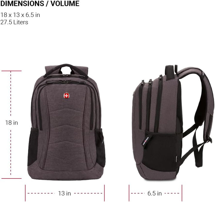 SwissGear Mochila para portátil 5668, Gris oscuro (Dark Grey Heathe...