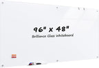 MaxGear Pizarrón de Vidrio Templado Blanco Magnético de Supresión de Borrado 96" x 48"